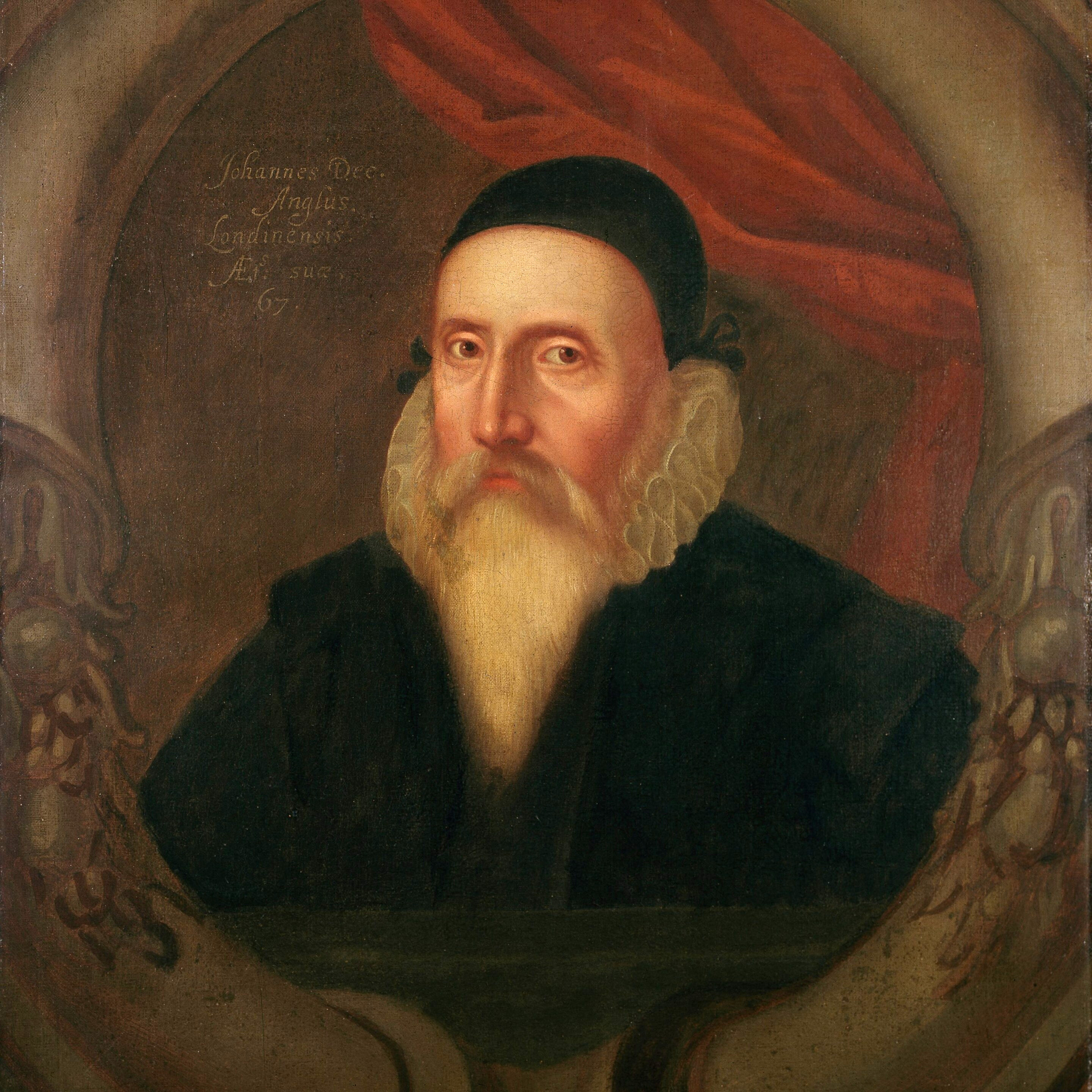 John Dee, portrait, British School, c. 1594, Ashmolean Museum